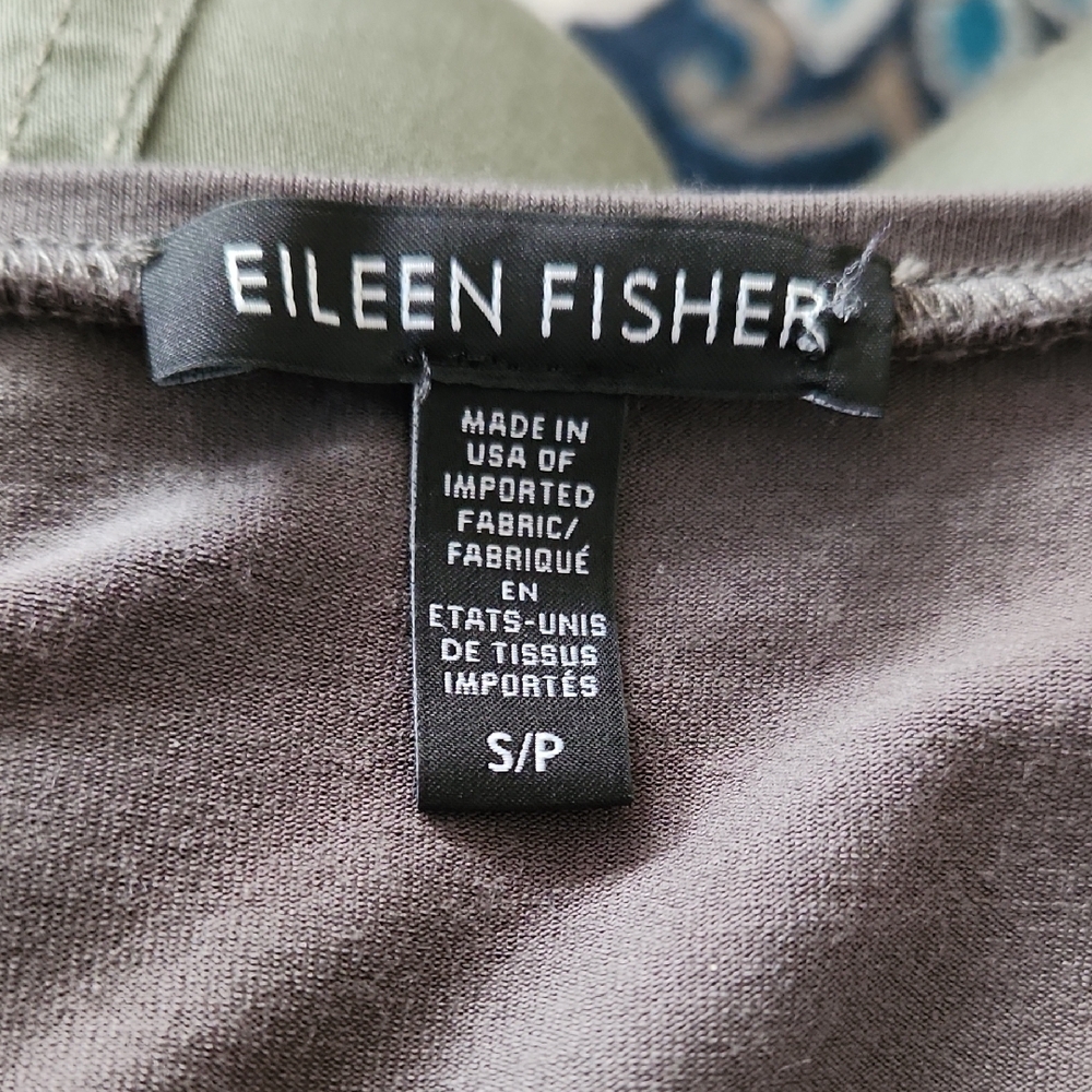 Eileen Fisher Long Sleeve V-Neck Dress in Clay Gray - Picture 6 of 8